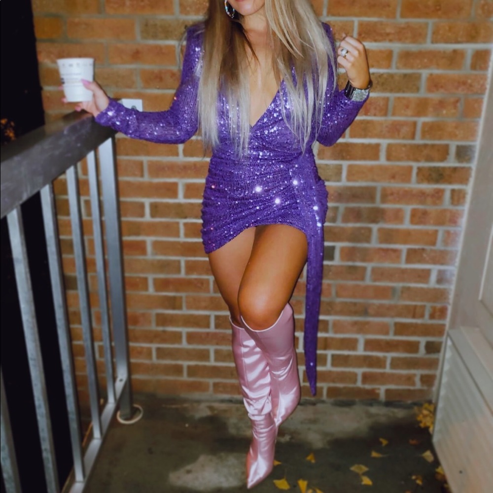 FASHIONOVA SEQUIN PURPLE DRESS~ WORN ONCE